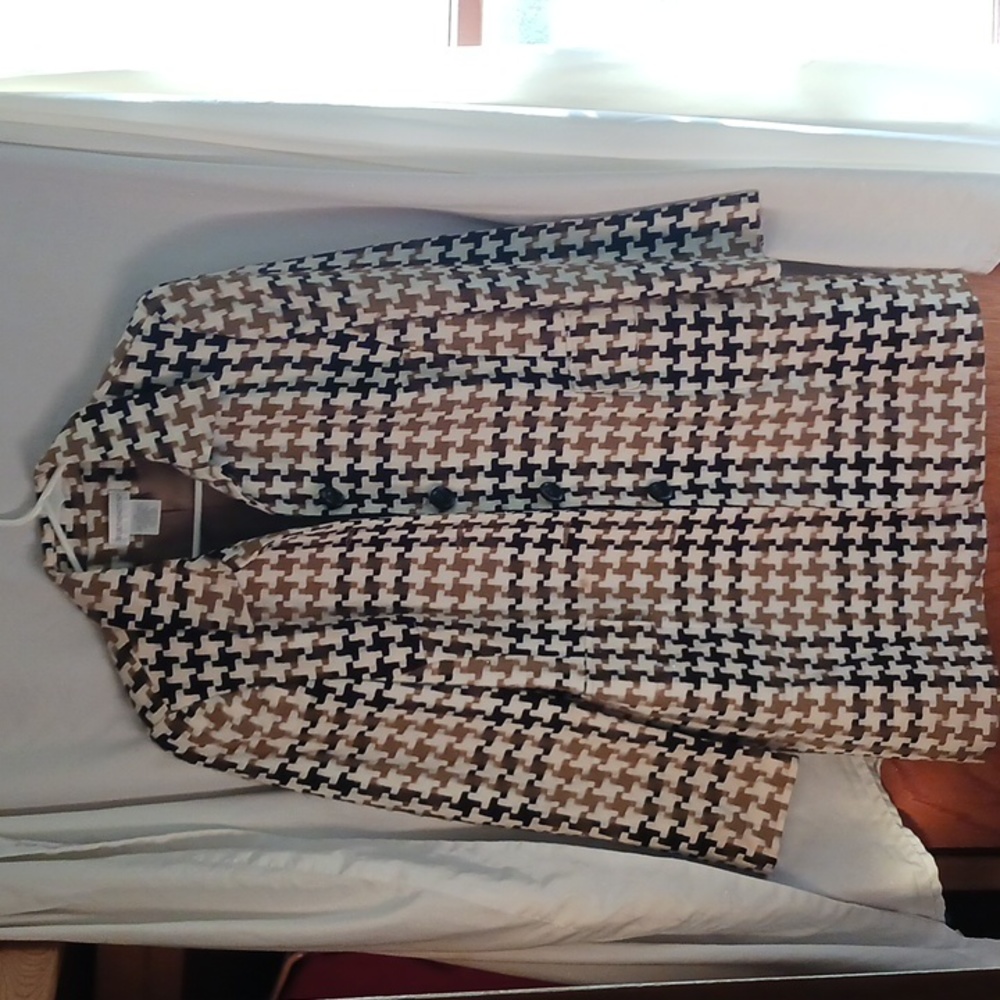 Worthington size 12 brown and cream dress coat